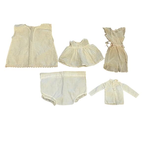 VTG Doll Clothing Handmade Dress Toys Victorian Antique Porcelain Mixed Lot of 5 - Picture 1 of 8